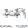 Cifial 32990MW U Brookhaven Cross Pair Pillar Basin Taps Dimensions